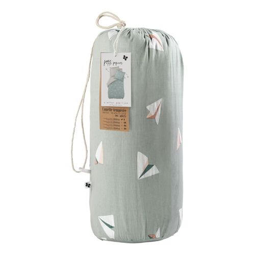 Couette "petits Papiers" Réversible 100% Coton / 57 Fils/cm² - Multicolor - 140x200 Cm