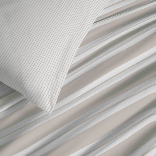 Pack Complet Housse De Couette Réversible "vanessa" 4 Pièces Florence Naturel - Beige - 90x190 Cm