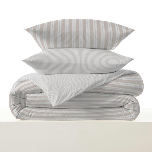 Pack Complet Housse De Couette Réversible "vanessa" 4 Pièces Florence Naturel - Beige - 90x190 Cm