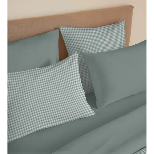 Pack Complet Housse De Couette Réversible "vanessa" 6 Pièces Gabrielle Sauge - 180x200 Cm