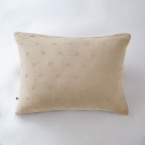 Taie D'oreiller Brodée Déco "gaïa Boho" 60 X 60 Cm et 50 X 70 Cm "gaze De Coton"