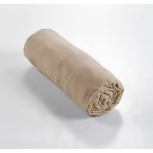 Drap Housse "gaïa" "gaze De Coton" - Beige - 180x200 Cm