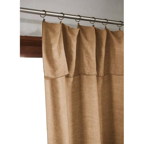 Lot De 2 Rideaux Ajustables + 8 Anneaux Pince "lysandre" Lyocel - Marron - 140x270 Cm