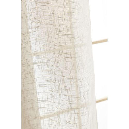 Voilage Ajustable + 8 Anneaux Pince 140 X 270 Cm Polyester Effet Lin "nia"