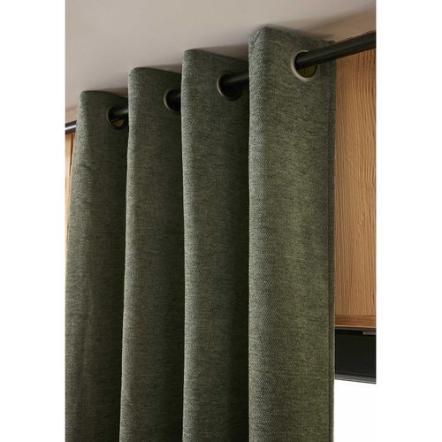Rideau Occultant Phonique Et Thermique Doublé Polaire 100% Opaque - Vert - 140x180 Cm