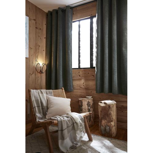 Rideau Occultant Phonique Et Thermique Doublé Polaire 100% Opaque - Vert - 140x180 Cm
