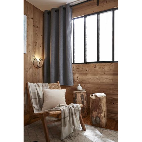 Rideau Occultant Phonique Et Thermique Doublé Polaire 100% Opaque - Gris - 140x180 Cm