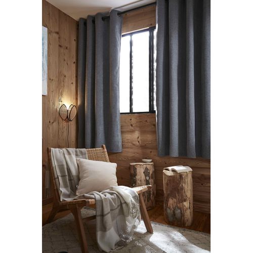 Rideau Occultant Phonique Et Thermique Doublé Polaire 100% Opaque - Gris - 140x180 Cm