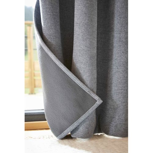 Rideau Occultant Phonique Et Thermique Doublé Polaire 100% Opaque - Gris - 140x180 Cm