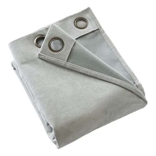 Lot De 2 Rideaux Occultants Phoniques Et Thermiques Doublés 100% Opaque - Vert Clair - 140x180 Cm