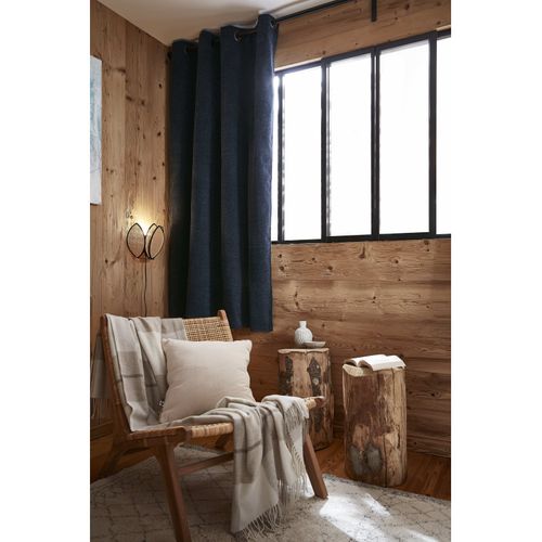 Rideau Occultant Phonique Et Thermique Doublé Polaire 100% Opaque - Bleu Nuit - 140x180 Cm