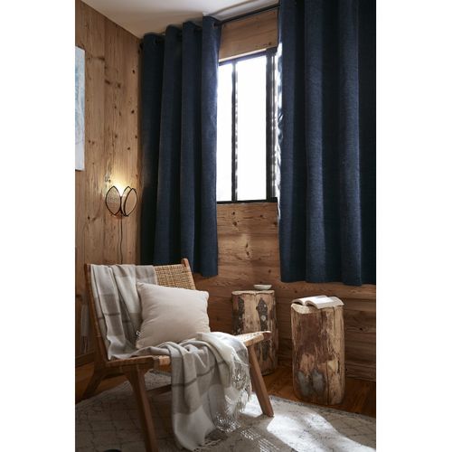 Rideau Occultant Phonique Et Thermique Doublé Polaire 100% Opaque - Bleu Nuit - 140x180 Cm