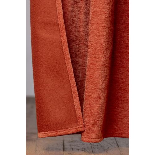 Lot De 2 Rideaux Occultant Phonique Et Thermique Chenille Doublé Polaire - Terracotta - 140x240 Cm