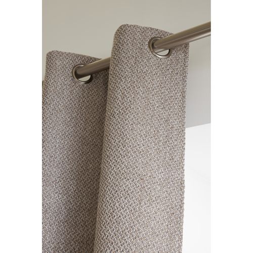 Rideau + 8 Oeillets Fils Teints Jacquard - Gris Clair - 140x240 Cm
