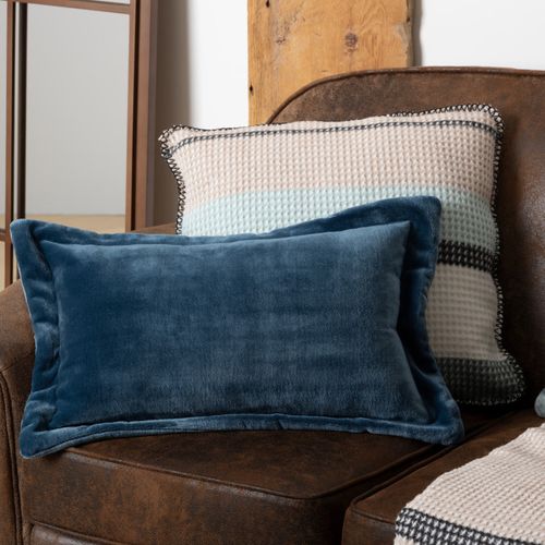 Coussin "cuddly" 38 X 58 Cm Et 53 X 53 Cm Flanelle 550 G - Bleu Paon - 38x58 Cm