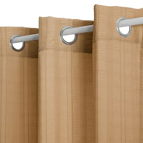 Voilage "noa" Motif Rayures Plissées Tamisant 140 X 240 Cm - Beige - 140x240 Cm