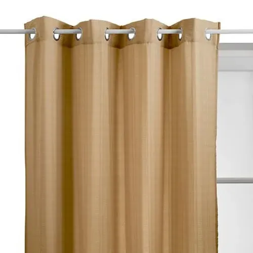 Voilage "noa" Motif Rayures Plissées Tamisant 140 X 240 Cm - Beige - 140x240 Cm