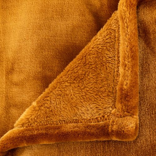 Plaid "cuddly" 130 X 180 Cm Flanelle 550 G - Orange - 130x180 Cm