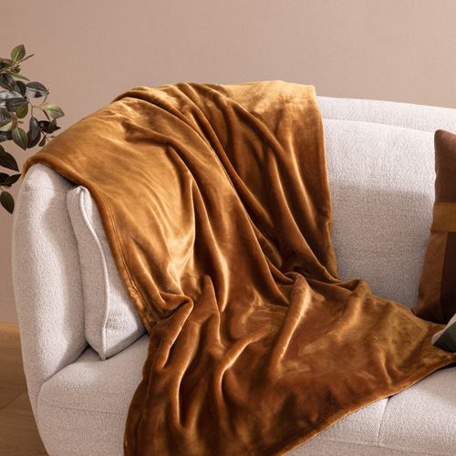 Plaid "cuddly" 130 X 180 Cm Flanelle 550 G - Orange - 130x180 Cm