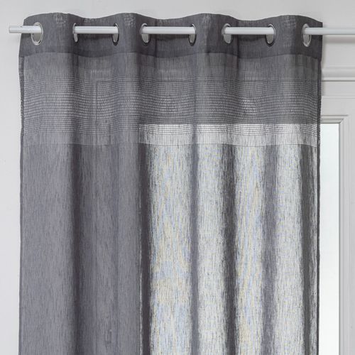Lot De 2 Voilages Tissé Sablé "sab" 140 X 240 Cm - Gris - 140x240 Cm