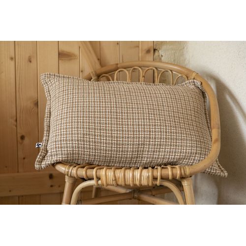Coussin Déhoussable Avec Passepoil 40 X 60 Cm "edgar" Coton Texturé - Beige - 40x60 Cm