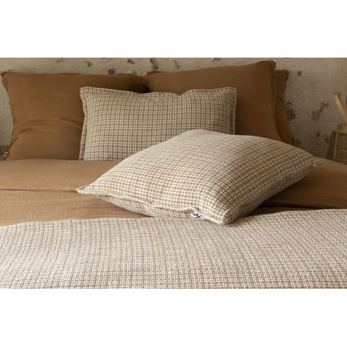 Coussin Déhoussable Avec Passepoil 40 X 60 Cm "edgar" Coton Texturé - Beige - 40x60 Cm