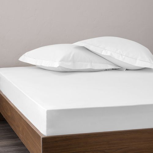 Parure De Draps 4 Pièces Percale De Coton Peigné "julian" Pour Lit 140 X 190 Cm