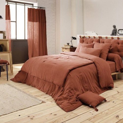 édredon 150 X 150 Cm – Double Gaze De Coton – Terracotta