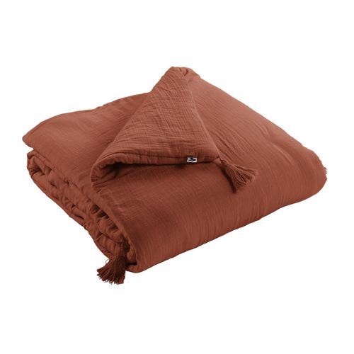 édredon 150 X 150 Cm – Double Gaze De Coton – Terracotta