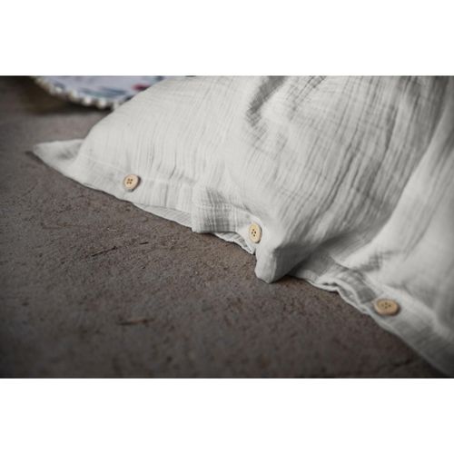 Housse De Couette En Gaze De Coton Bio - Taille 140x200 Cm (1 Personne) - Couleur Terracotta - Ouverture Boutons, Lavable