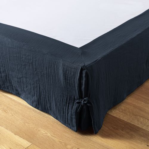 Cache-sommier 180 X 200 Cm – Double Gaze De Coton 125 G/m² – Gaïa Minuit