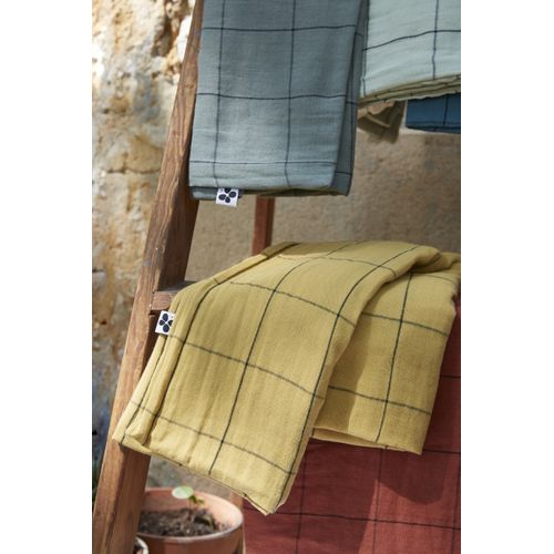 Taie D'oreiller Gaze De Coton Tissée  50 X 70 Cm Gaia Match Rose Clair