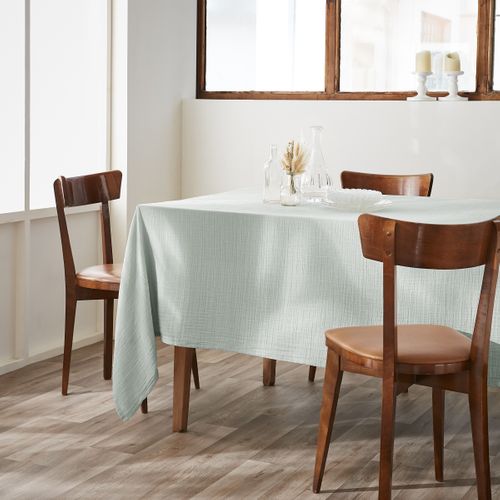 Nappe Rectangulaire 150 X 250 Cm – Double Gaze De Coton – Gaïa Vert D’eau