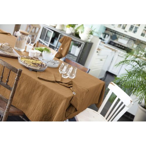 Nappe Rectangulaire 150 X 350 Cm – Double Gaze De Coton – Gaïa Camel