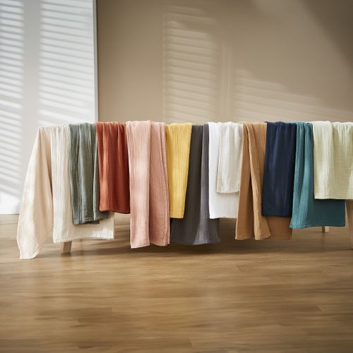 Nappe Rectangulaire 150 X 350 Cm – Double Gaze De Coton – Gaïa Camel