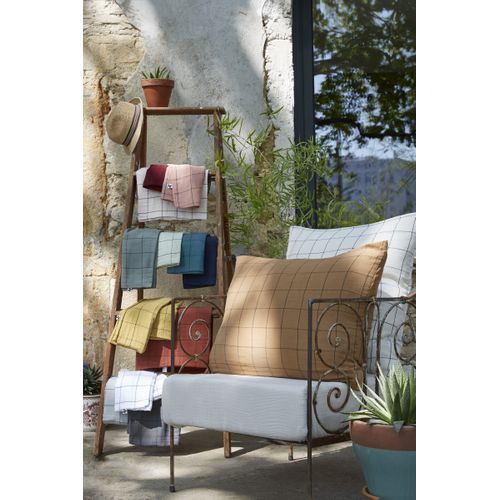 Taie D’oreiller 60 X 60 Cm – Gaze De Coton Tissée – Gaïa Match Rose Pêche