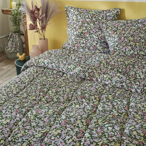 Couette Imprimée 220x240 Cm Avec Taies Coton Myosotis