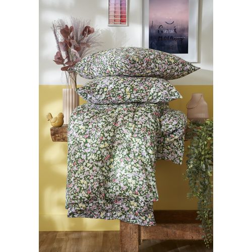 Couette Imprimée 240 X 220 Cm + 2 Taies D’oreiller 60 X 60 Cm – Coton Imprimé – Myosotis