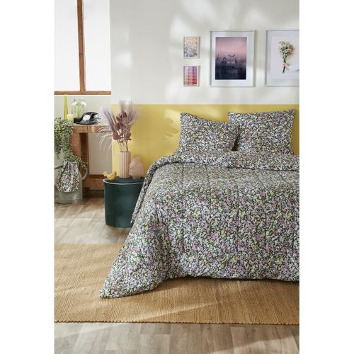 Couette Imprimée 240 X 220 Cm + 2 Taies D’oreiller 60 X 60 Cm – Coton Imprimé – Myosotis