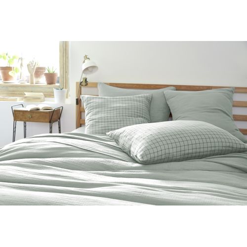 Taie D’oreiller 50 X 70 Cm – Gaze De Coton Tissée – Gaïa Mix – Eucalyptus