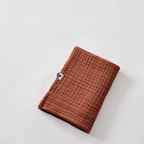 Serviette De Toilette 50 X 90 Cm - Quadruple Gaze De Coton 220 G/m² - Gaia Terracotta