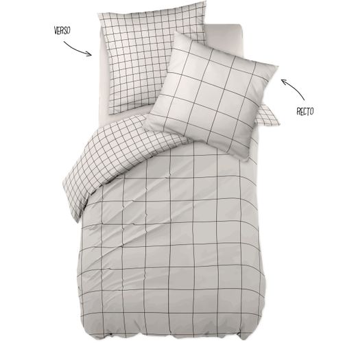 Housse De Couette 140 X 200 Cm + 1 Taie D’oreiller 63 X 63 Cm – Coton 57 Fils – Carrie Pampa