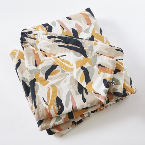 Bout De Lit 90 X 200 Cm – Double Gaze De Coton Imprimée – Julia