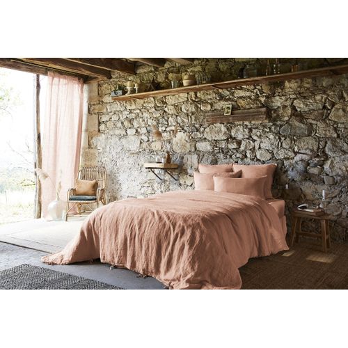 Drap Plat 240 X 300 Cm – Lin Lavé Français - Soline Vieux Rose
