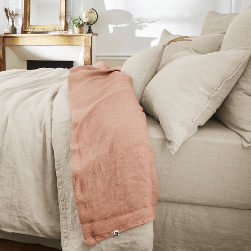 Drap Plat 240 X 300 Cm – Lin Lavé Français - Soline Vieux Rose