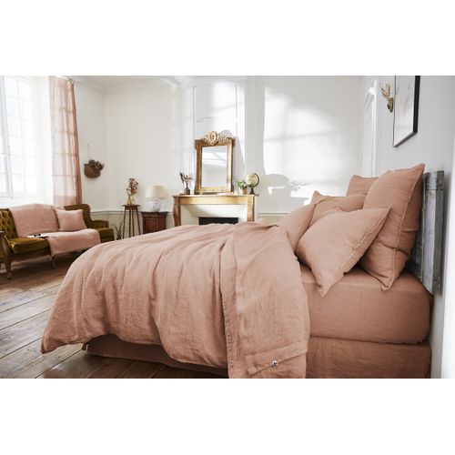 Drap Plat 240 X 300 Cm – Lin Lavé Français - Soline Vieux Rose