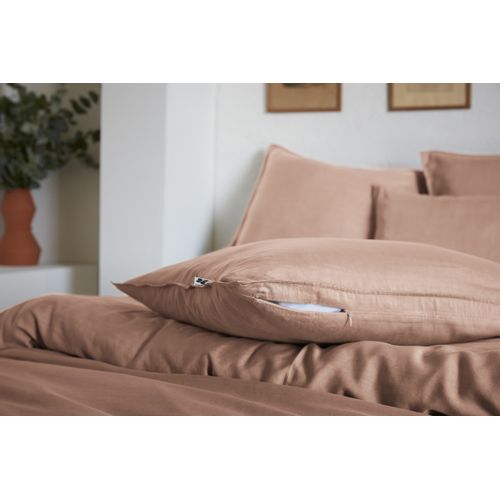Taie D’oreiller 63 X 63 Cm — Lyocell Uni Lysandre — 120 Fils - Blush