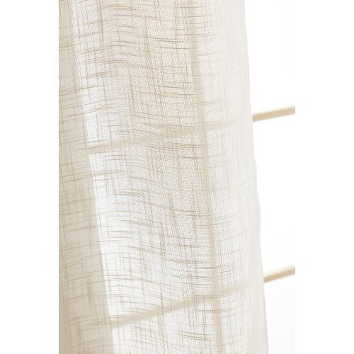 Rideau Ajustable + 8 Anneaux Pince 140 X 270 Cm Polyester Effet Lin Nia Sable