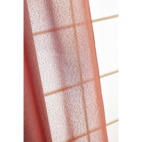 Rideau Ajustable + 8 Anneaux Pince 140 X 270 Cm Polyester Effet Bouclette Elda Terracotta