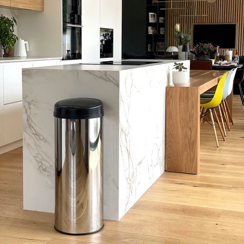ARTIC - Poubelle de cuisine automatique en acier inox avec seau 30L